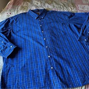 The Foundry Supply Co. Men's Blue Plaid‎ Shirt Size 4 XL